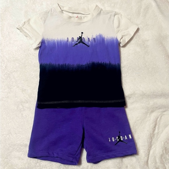 Jordan Purple and Black Ombre T-Shirt and Shorts Set size 24 months - Picture 1 of 1
